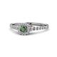 1 - Florence Prima Diamond and Lab Created Alexandrite Halo Engagement Ring 