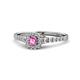1 - Florence Prima Pink Sapphire and Diamond Halo Engagement Ring 