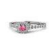 1 - Florence Prima Pink Tourmaline and Diamond Halo Engagement Ring 