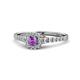 1 - Florence Prima Amethyst and Diamond Halo Engagement Ring 