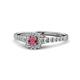 1 - Florence Prima Rhodolite Garnet and Diamond Halo Engagement Ring 