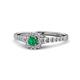 1 - Florence Prima Emerald and Diamond Halo Engagement Ring 