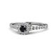 1 - Florence Prima Black and White Diamond Halo Engagement Ring 