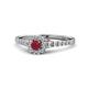 1 - Florence Prima Ruby and Diamond Halo Engagement Ring 