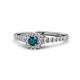 1 - Florence Prima London Blue Topaz and Diamond Halo Engagement Ring 