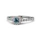 1 - Florence Prima Blue and White Diamond Halo Engagement Ring 