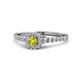 1 - Florence Prima Yellow and White Diamond Halo Engagement Ring 