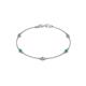 1 - Aizza (5 Stn/3.4mm) Petite Emerald and Diamond on Cable Bracelet 
