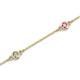 2 - Aizza (5 Stn/3.4mm) Petite Pink Sapphire and Diamond on Cable Bracelet 