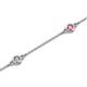 2 - Aizza (5 Stn/3.4mm) Petite Pink Tourmaline and Diamond on Cable Bracelet 