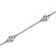 2 - Aizza (5 Stn/3.4mm) Petite Blue Topaz and Diamond on Cable Bracelet 