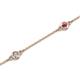 2 - Aizza (5 Stn/3.4mm) Petite Rhodolite Garnet and Diamond on Cable Bracelet 