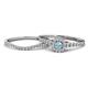 1 - Florence Prima Aquamarine and Diamond Halo Bridal Set Ring 