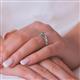 3 - Florence Prima London Blue Topaz and Diamond Halo Bridal Set Ring 