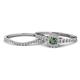 1 - Florence Prima Diamond and Lab Created Alexandrite Halo Bridal Set Ring 