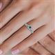2 - Florence Prima Blue and White Diamond Halo Bridal Set Ring 