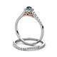 5 - Florence Prima Blue and White Diamond Halo Bridal Set Ring 