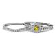 1 - Florence Prima Yellow and White Diamond Halo Bridal Set Ring 