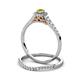 5 - Florence Prima Yellow and White Diamond Halo Bridal Set Ring 