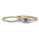 1 - Florence Prima Tanzanite and Diamond Halo Bridal Set Ring 