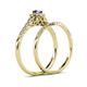 6 - Florence Prima Tanzanite and Diamond Halo Bridal Set Ring 