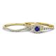 1 - Florence Prima Blue Sapphire and Diamond Halo Bridal Set Ring 
