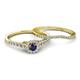 4 - Florence Prima Blue Sapphire and Diamond Halo Bridal Set Ring 