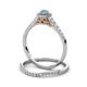 5 - Florence Prima Blue Topaz and Diamond Halo Bridal Set Ring 