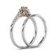 6 - Florence Prima Citrine and Diamond Halo Bridal Set Ring 