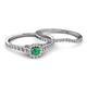 4 - Florence Prima Emerald and Diamond Halo Bridal Set Ring 
