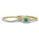 1 - Florence Prima Emerald and Diamond Halo Bridal Set Ring 