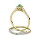5 - Florence Prima Emerald and Diamond Halo Bridal Set Ring 