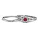 1 - Florence Prima Ruby and Diamond Halo Bridal Set Ring 