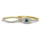1 - Florence Prima Blue and White Diamond Halo Bridal Set Ring 