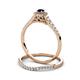 5 - Florence Prima Blue Sapphire and Diamond Halo Bridal Set Ring 