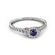 2 - Florence Prima Blue Sapphire and Diamond Halo Engagement Ring 