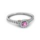 2 - Florence Prima Pink Sapphire and Diamond Halo Engagement Ring 