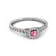 2 - Florence Prima Pink Tourmaline and Diamond Halo Engagement Ring 