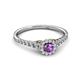 2 - Florence Prima Amethyst and Diamond Halo Engagement Ring 