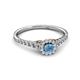 2 - Florence Prima Blue Topaz and Diamond Halo Engagement Ring 
