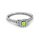 2 - Florence Prima Peridot and Diamond Halo Engagement Ring 