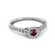 2 - Florence Prima Red Garnet and Diamond Halo Engagement Ring 