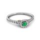 2 - Florence Prima Emerald and Diamond Halo Engagement Ring 