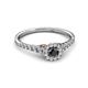 2 - Florence Prima Black and White Diamond Halo Engagement Ring 