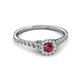 2 - Florence Prima Ruby and Diamond Halo Engagement Ring 