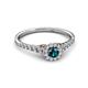 2 - Florence Prima Blue and White Diamond Halo Engagement Ring 