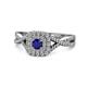 1 - Maisie Prima Blue Sapphire and Diamond Halo Engagement Ring 