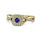 1 - Maisie Prima Blue Sapphire and Diamond Halo Engagement Ring 