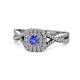 1 - Maisie Prima Tanzanite and Diamond Halo Engagement Ring 