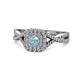 1 - Maisie Prima Aquamarine and Diamond Halo Engagement Ring 